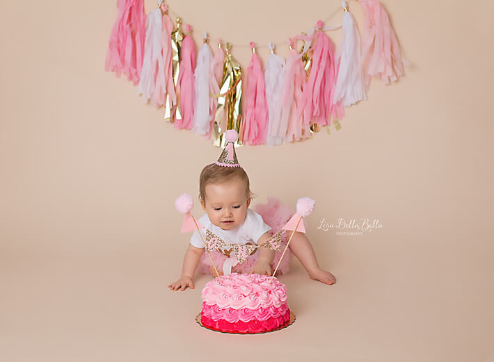 touching the cake