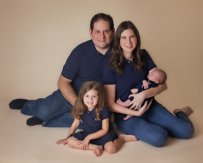 Family portrait with newborn