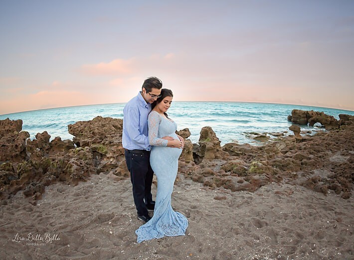 Beach maternity fish eye lens