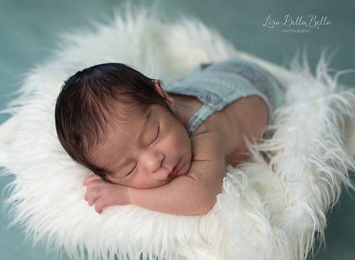 Baby boy posed on tummy