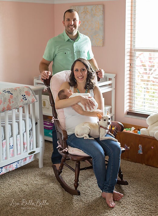 Family and dog nursery image