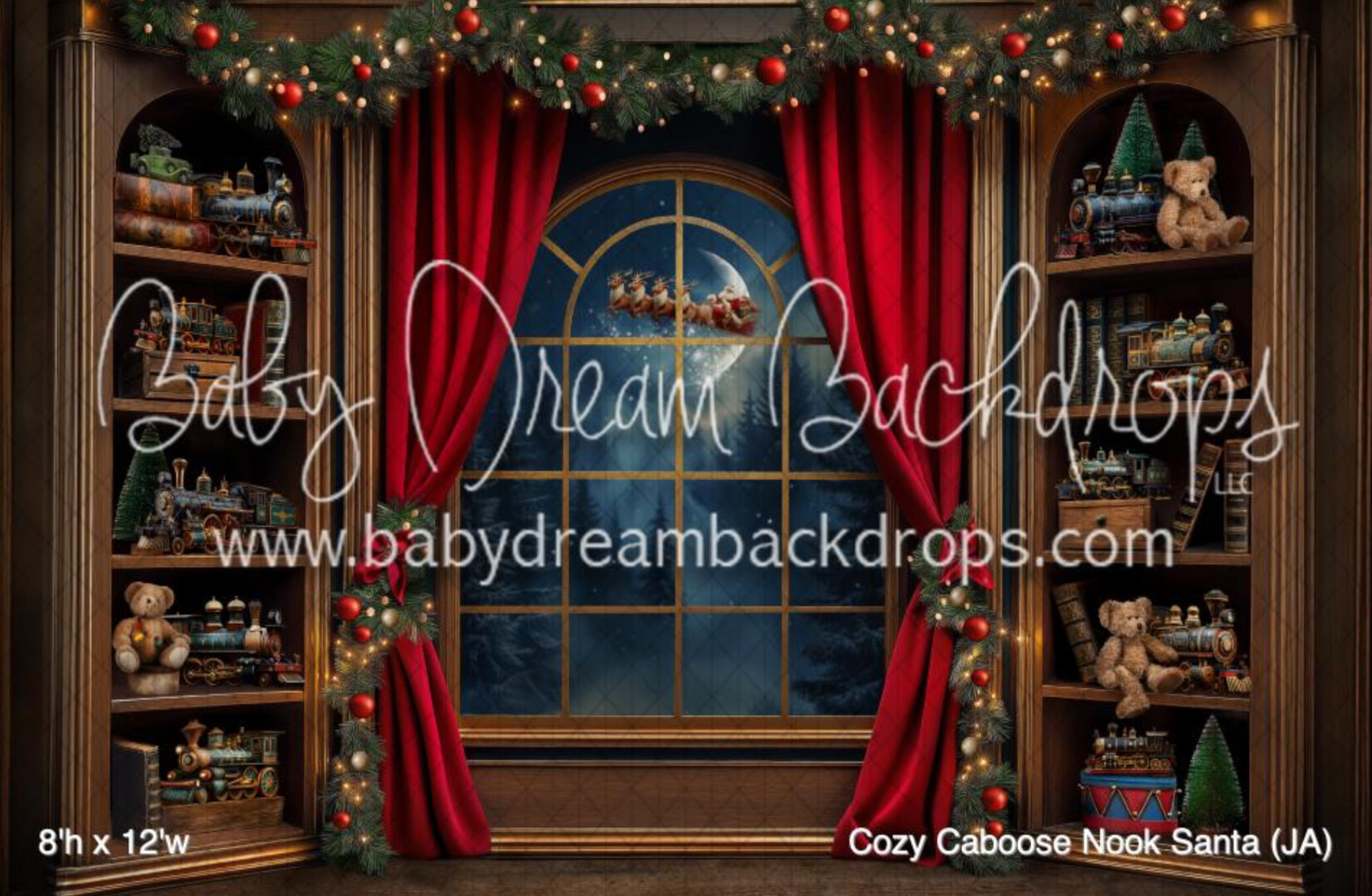 Cozy Caboose Nook Santa backdrop Cozy Caboose Nook Santa backdrop